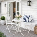 Krzesło ogrodowe metalowe białe 94x42x48cm