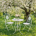 Krzesło ogrodowe metalowe białe 94x42x48cm