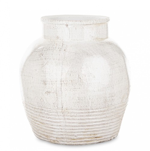 Wazon ceramiczny biały patynowany h25cm
