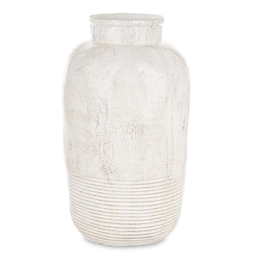 Wazon ceramiczny biały patynowany h37cm
