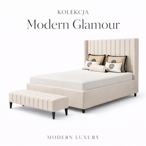 Łóżko z pojemnikiem na pościel Modern Glamour