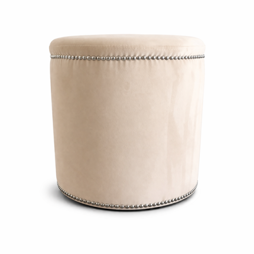 Pufa okrągła z nitami srebrnymi Modern Glam