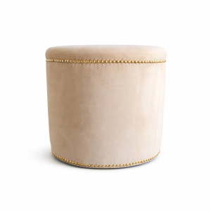 Pufa okrągła z nitami złotymi  Modern Glam 