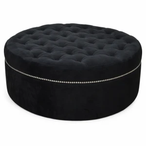 Pufa okrągła pikowana z nitami Karo XXL