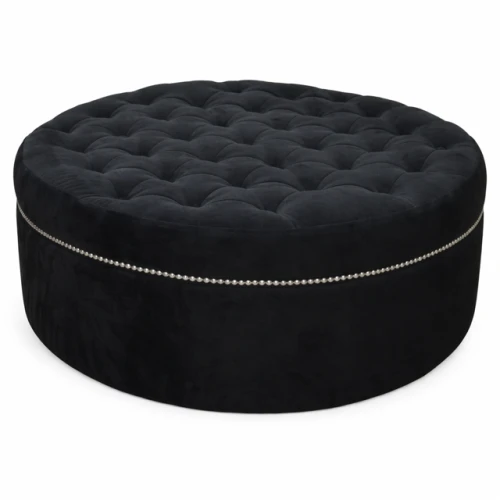 Pufa okrągła pikowana z nitami Karo XXL