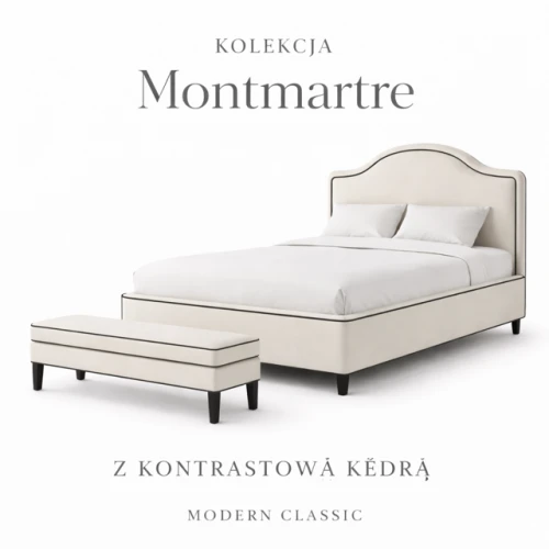 Łóżko z pojemnikiem na pościel czarna kedra Montmarte 