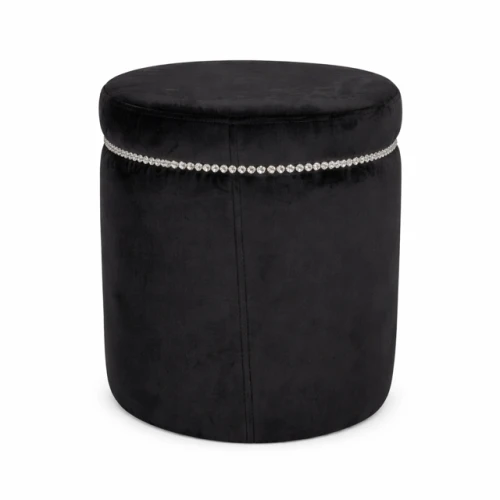 Pufa okrągła gładka z nitami Glam