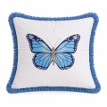 Poduszka welurowa niebieska Spring Butterfly