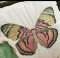 Poduszka welurowa zielona Spring Butterfly