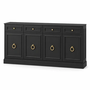 Komoda drewniana cztery szuflady czarna Vouge    