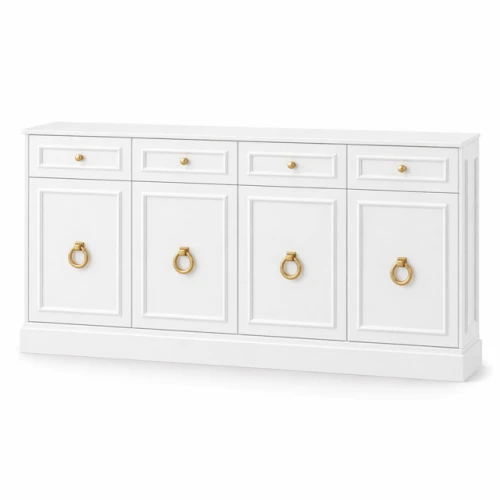 Komoda drewniana cztery szuflady  biała Vouge   