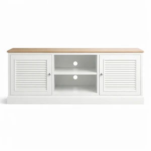 Szafka RTV drewniana biała HAMPTON no2