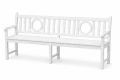Ławka ogrodowa drewniana biała styl Hampton 180x55x91cm
