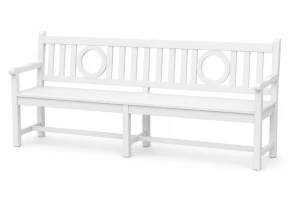 Ławka ogrodowa drewniana biała  styl Hampton 200 cm 