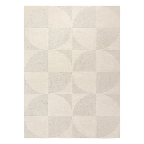Dywan strukturalny kremowy Dominic Geometric
