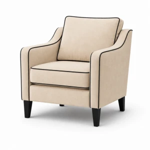 Fotel z kedrą w stylu modern classic Emanuel 