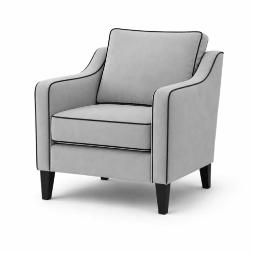 Fotel szary z kedrą w stylu modern classic Emanuel