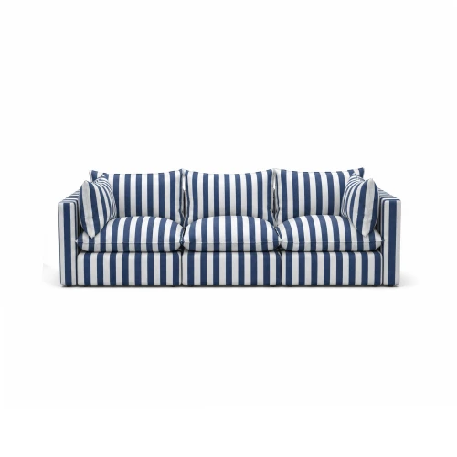 Sofa outdoor pasy biało granatowe Marbella 260 cm