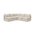 Sofa narożna outdoor pasy biało beżowe Marbella