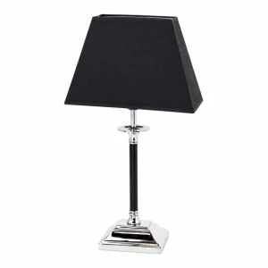 Lampa stołowa z abażurem czarna h 48cm
