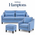 Zestaw wypoczynkowy Hampton – sofa 2-osobowa rozkładana, fotel i pufa