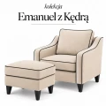 Zestaw wypoczynkowy modern classic – fotel i pufa