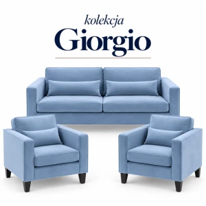 Zestaw wypoczynkowy Hampton Giorgio – sofa 3 osobowa rozkładana, dwa fotele 