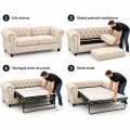 Sofa rozkładana tapicerowana Chesterfield