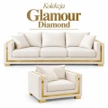 Zestaw wypoczynkowy Glamour– sofa 3 osobowa, rozkładana i fotel