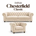 Zestaw wypoczynkowy chesterfield classic – sofa 3 osobowa, rozkładana i fotel