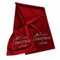 Bieżnik welurowy czerwony haft srebrny All I Wants for christmas