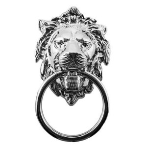 Kołatka mosiężna głowa Lwa " CHATOU " 11 X 19 CM