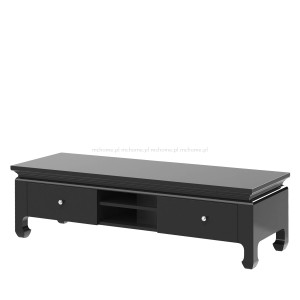 SZAFKA RTV DREWNIANA LAKIEROWANA CZARNA DWIE SZUFLADY " OPIUM "