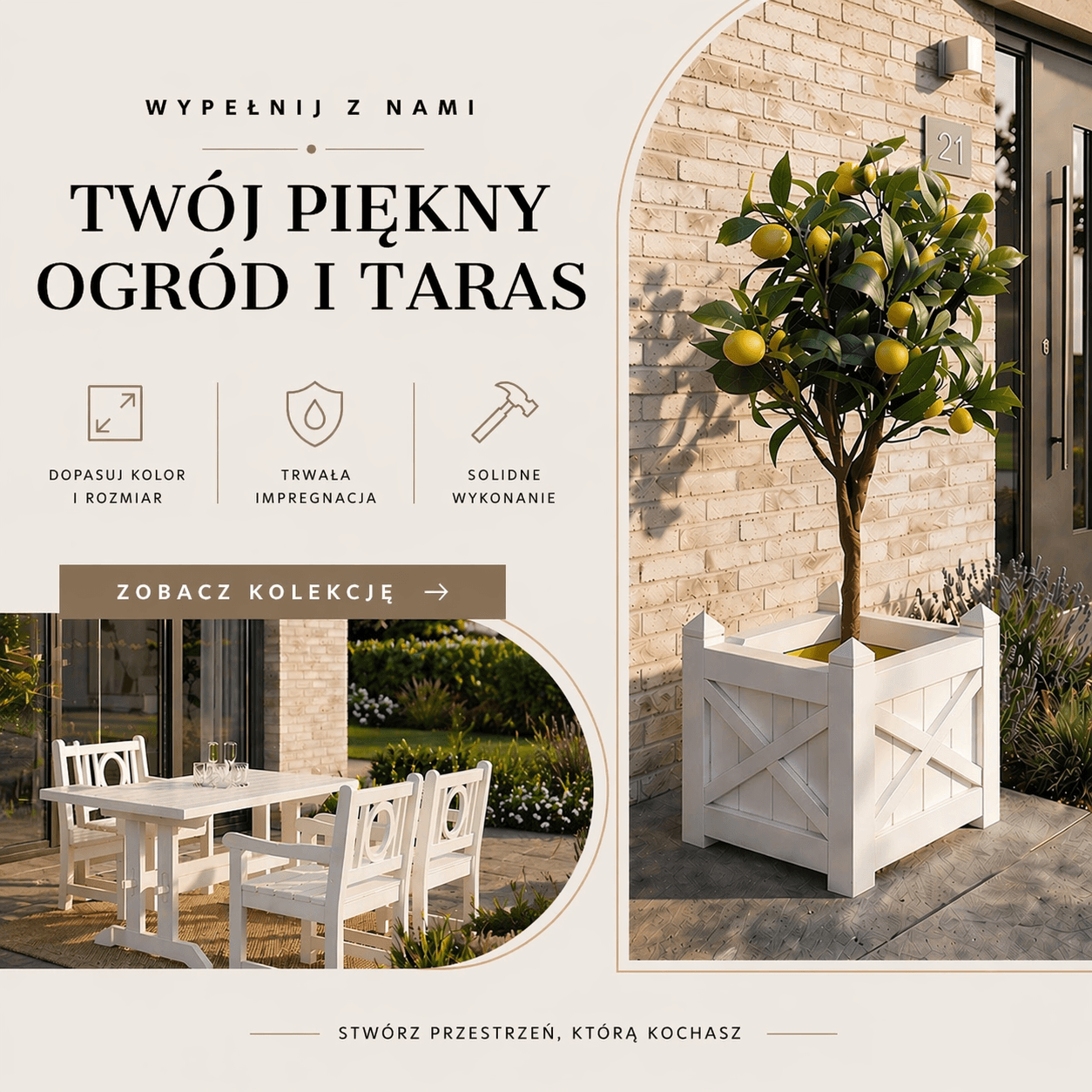 Elegancki i wygodny ogród