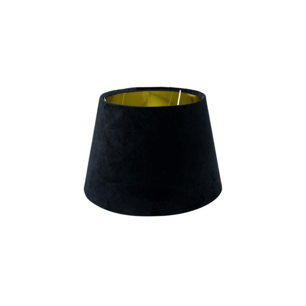 Abażur welurowy czarny złoty środek 16cm