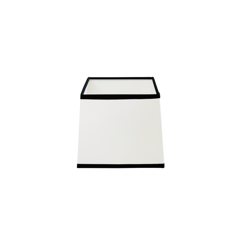 Abażur kwadratowy biały lamówka czarna Coco Classic 14cm