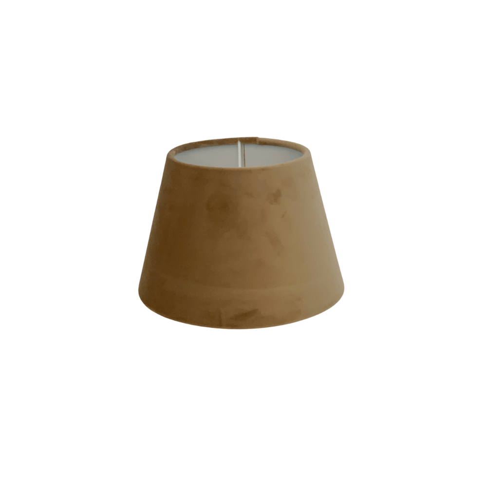 Abażur welurowy stożek beżowy Roland 14CM