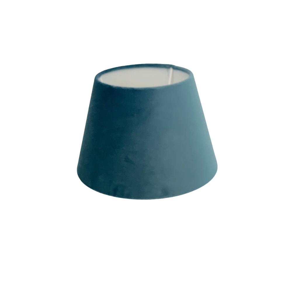 Abażur welurowy stożek niebieski ROLAND 14CM