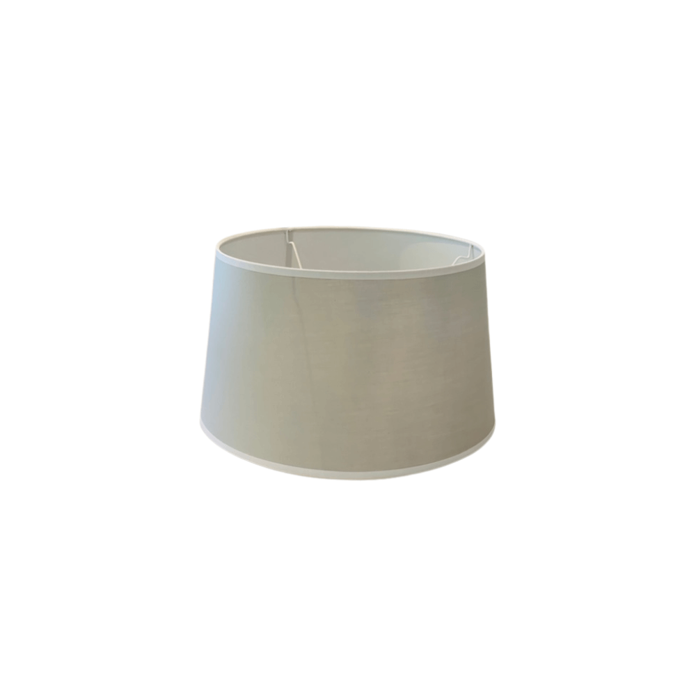 Abażur bawełniany stożek szary lamówka biała HAMPTONS 18CM