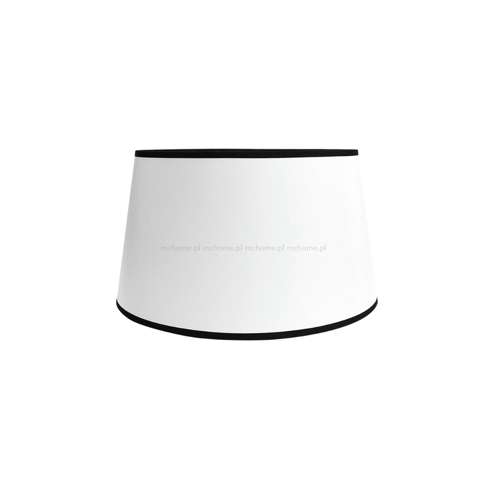 Abażur bawełniany biały lamówka czarna CLASSIC 18CM