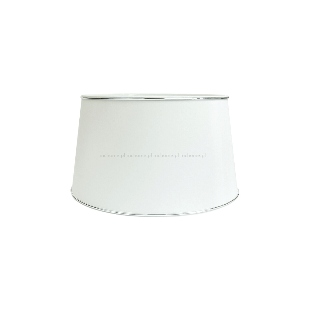 Abażur bawełniany stożek biały ze srebrną lamówką GLAM 18CM
