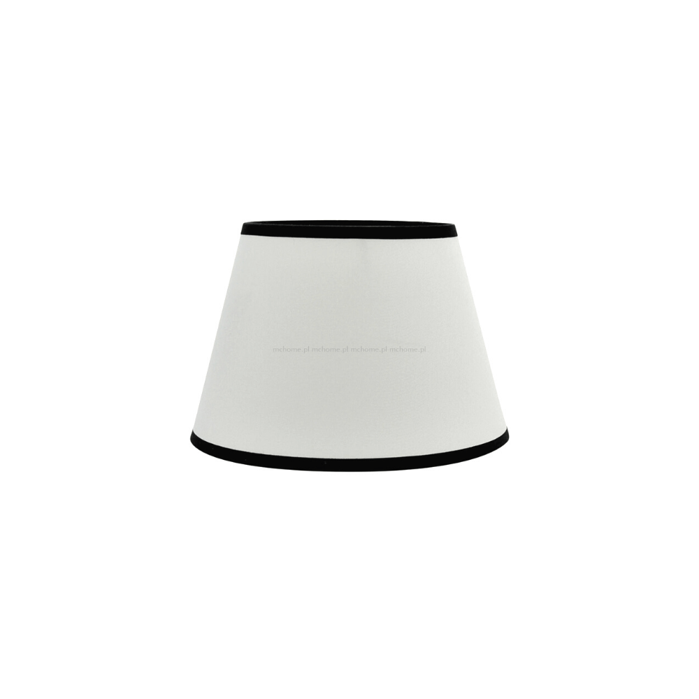 Abażur bawełniany stożek biały lamówka czarna Classic 14cm