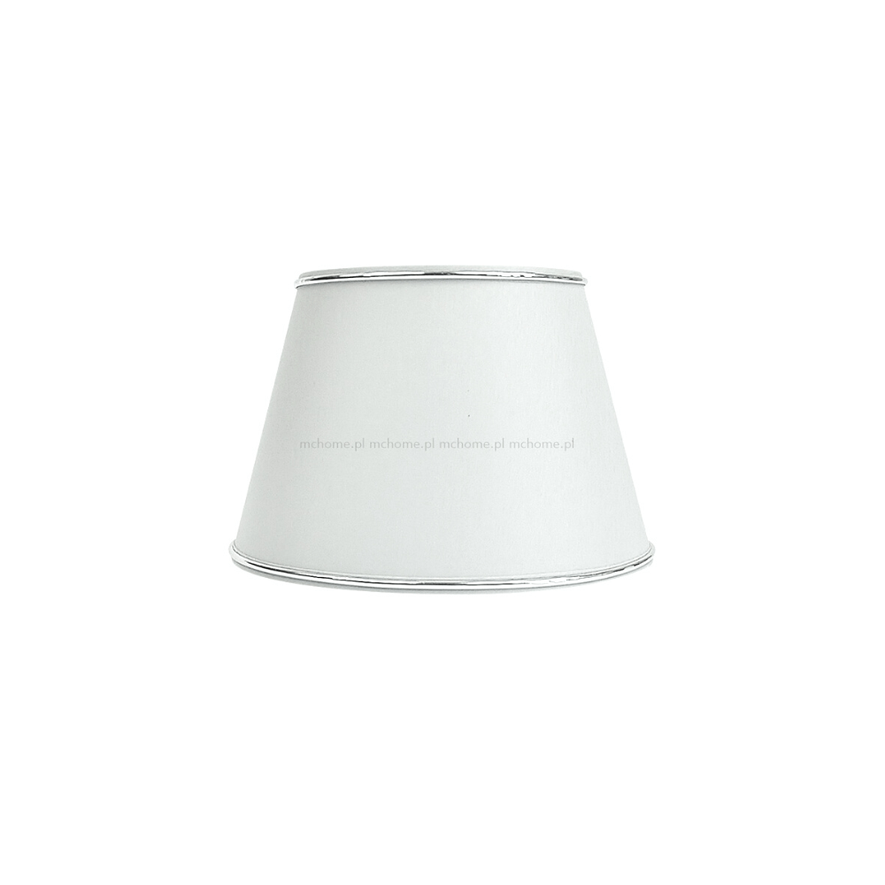 Abażur bawełniany stożek szary lamówka srebrna GLAM 14CM
