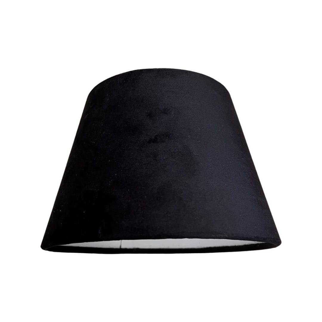 Abażur welurowy stożek czarny Roland 14cm