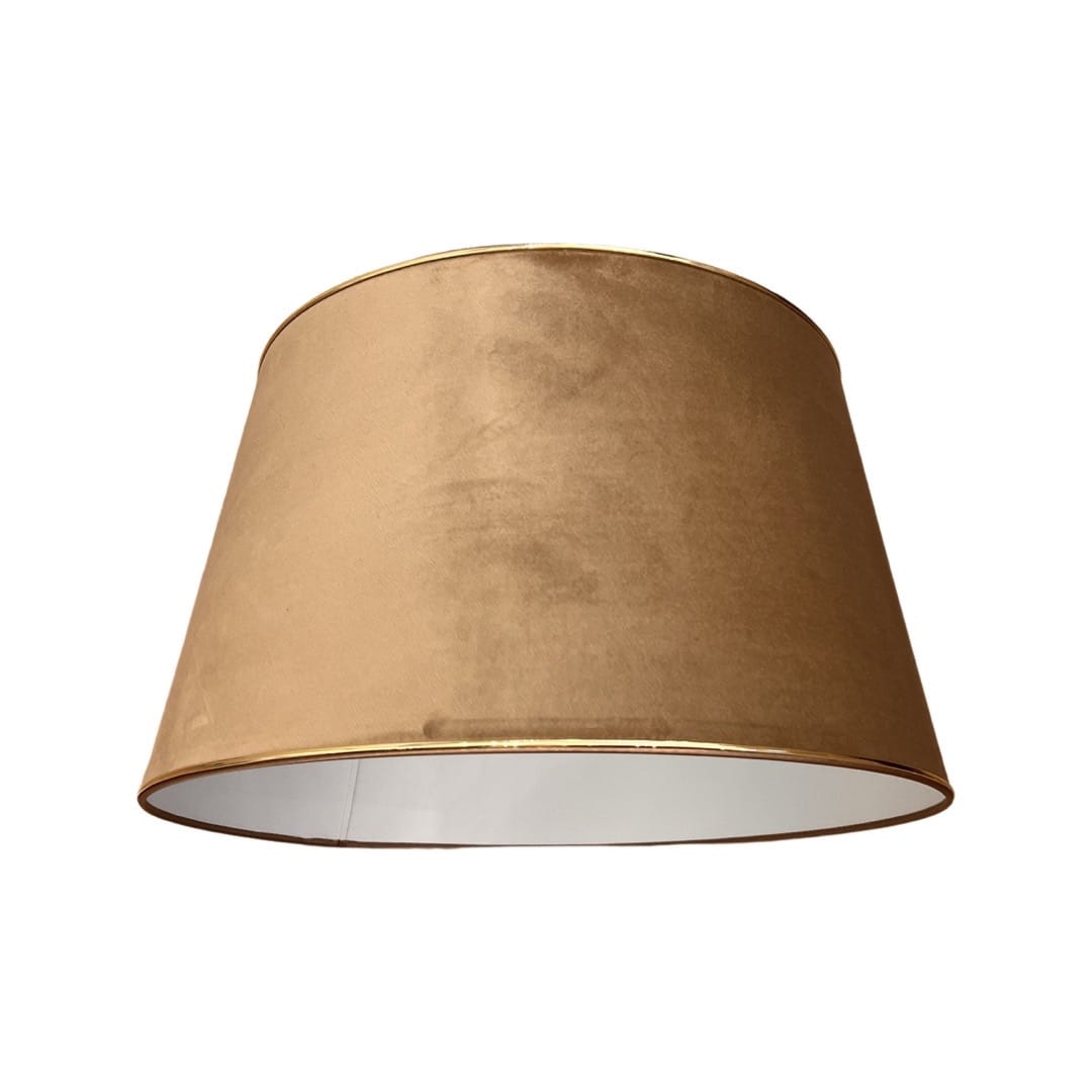 Abażur welurowy duży beżowy ze złotą lamówką Roland Beige h30cm